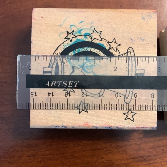 Red White and Blue Patriotic Wooden Block Rubber Stamp Collection - Picture 6 of 8